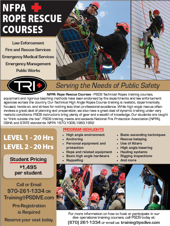 LEVEL II 20 Hr Rope Rescue Course Level I / II NFPA 1670/1006 Tech. Part 2  of 2 - Public Safety Dive Supply